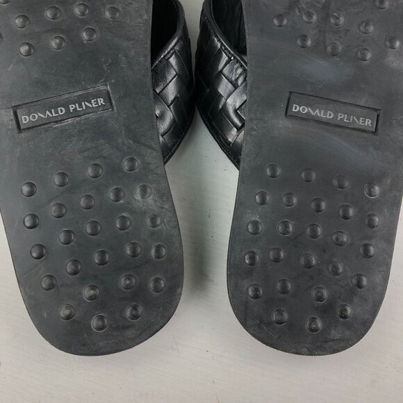 Donald Pliner Men\'s Size 8M Pascal Black Leather Woven Slip On Sandals $198 main image 9